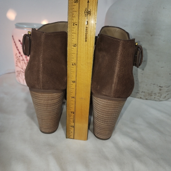 Michael Kors Suede Brown High Heel Ankle Boots Side Zip Sz 9 M Womens - Picture 8 of 11